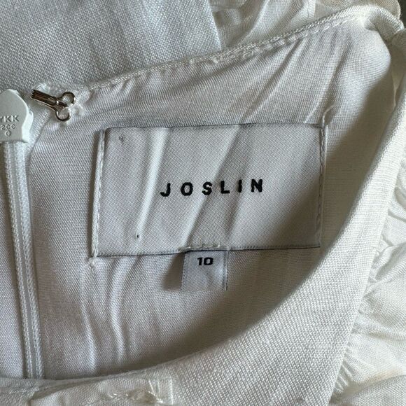NWOT Joslin Chloe Linen Ramie Midi Dress in Optical White Size 10 - Picture 7 of 8